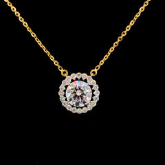 3.65ct Lab-Grown Diamond Round Pendant In 18k Yellow Gold