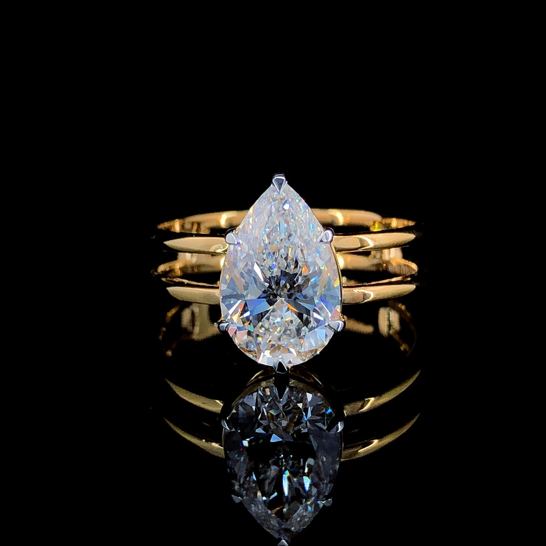 2.31ct Pear Diamond Ring in 18K Gold | SolitaireMart