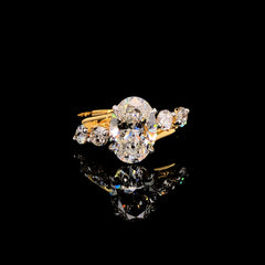 2.69ct Lab-Grown Diamond Oval Shape Ring In 14k Yellow Gold
