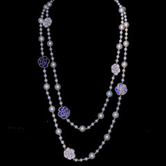 Stunning 241.02ct Natural Pearl Double-Layer Necklace with Handcrafted Meenakari Detailing In 18k yellow Gold