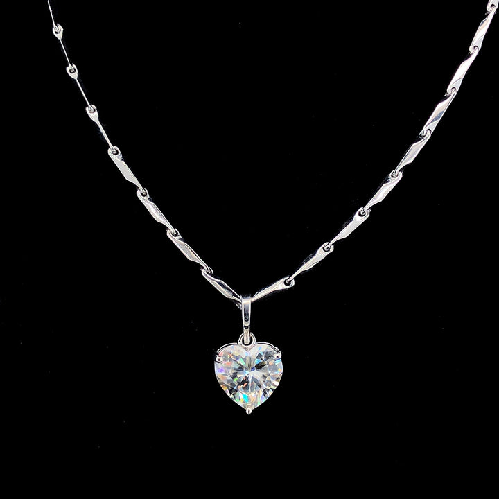 3.5ct Heart Lab Diamond Pendant in Silver | SolitaireMart