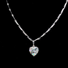 3.5ct Lab-Grown Diamond Heart Shape Pendant In Silver