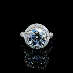 5.6ct Lab-Grown Diamond Round Shape Ring In 14k Yellow Gold