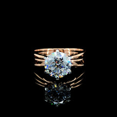 2.25ct Lab-Grown Diamond Round Shape Ring In 14k Rose Gold