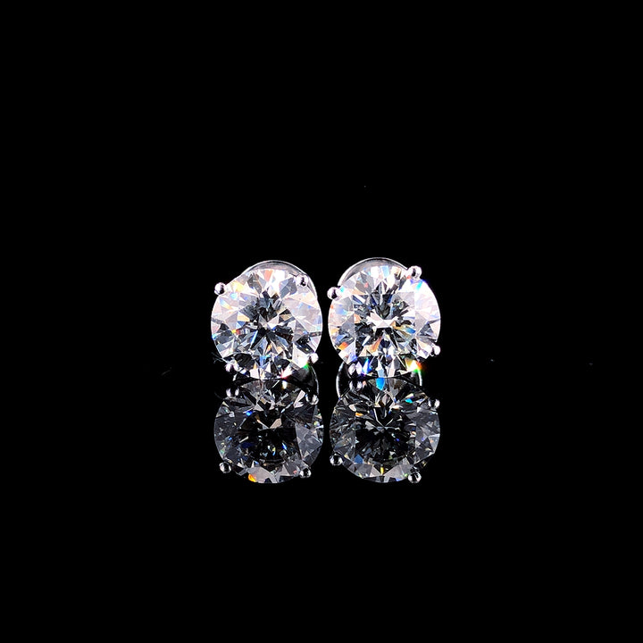 4.18ct Lab Diamond Round Studs in 14K White Gold