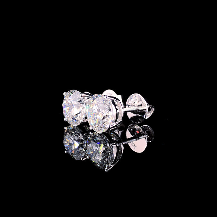 4.18ct Lab Diamond Round Studs in 14K White Gold