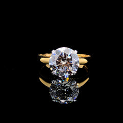 3.19ct Lab-Grown Diamond Round Ring In 18k Yellow Gold
