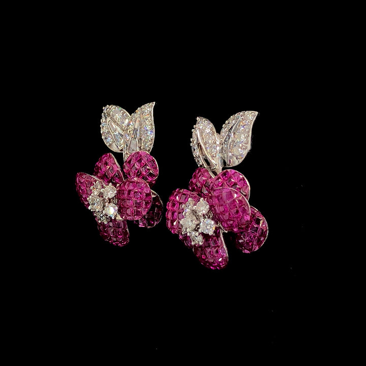 8.05ct Synthetic & 1.93ct Lab Diamond Studs in 18K Gold