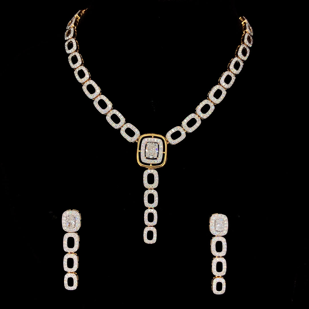 7.54ct Lab-Grown Diamond Bridal Necklace In 18k Yellow Gold