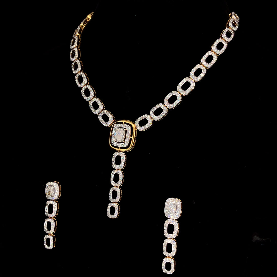 7.54ct Lab-Grown Diamond Bridal Necklace In 18k Yellow Gold