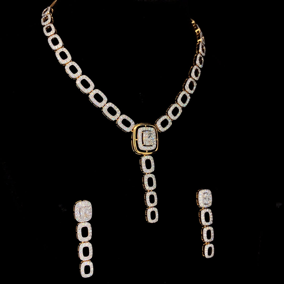 7.54ct Lab-Grown Diamond Bridal Necklace In 18k Yellow Gold