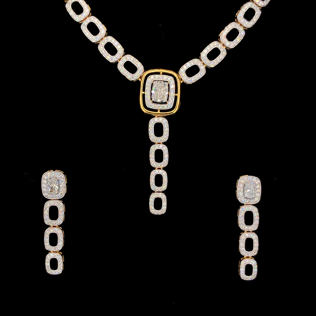 7.54ct Lab-Grown Diamond Bridal Necklace In 18k Yellow Gold
