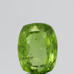 5.36 Carat 6.00 Ratti GII Certified Natural American Cushion Shape Yellowish Green Peridot Stone