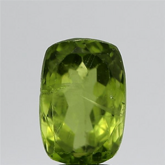 5.28 Carat 6.00 Ratti GII Certified Natural American Cushion Shape Yellowish Green Peridot Stone