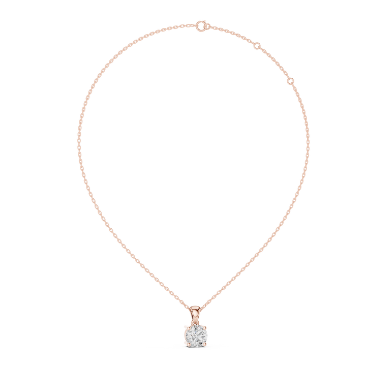 1 Ct Lab Grown Diamond Solitaire Pendant in Rose Gold