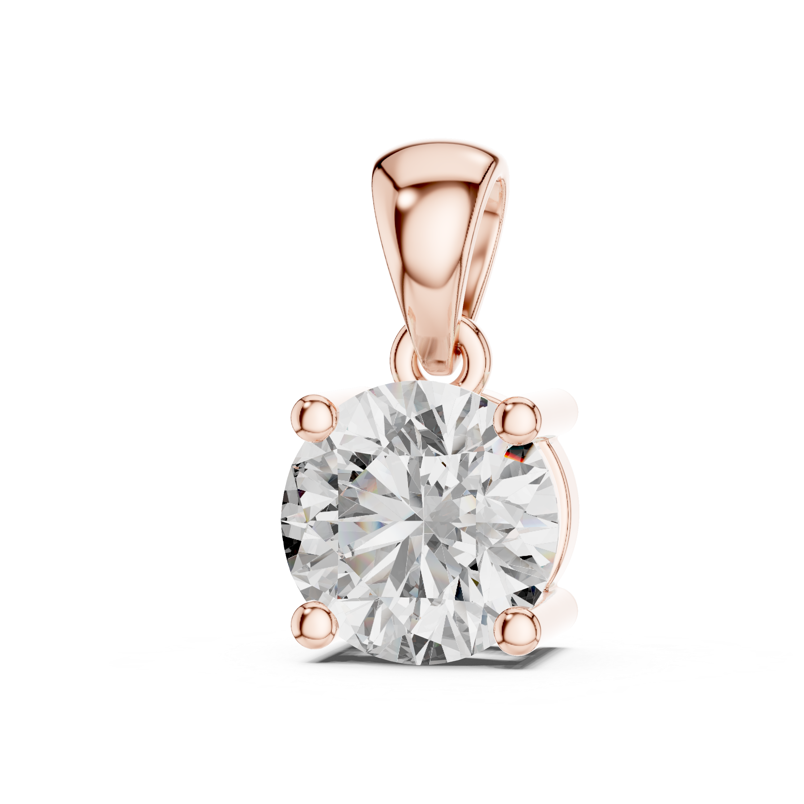 1 Ct Lab Grown Diamond Solitaire Pendant in Rose Gold