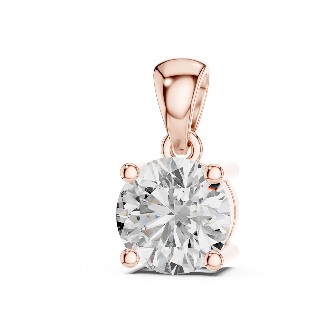 1 Ct Lab Grown Diamond Solitaire Pendant in Rose Gold