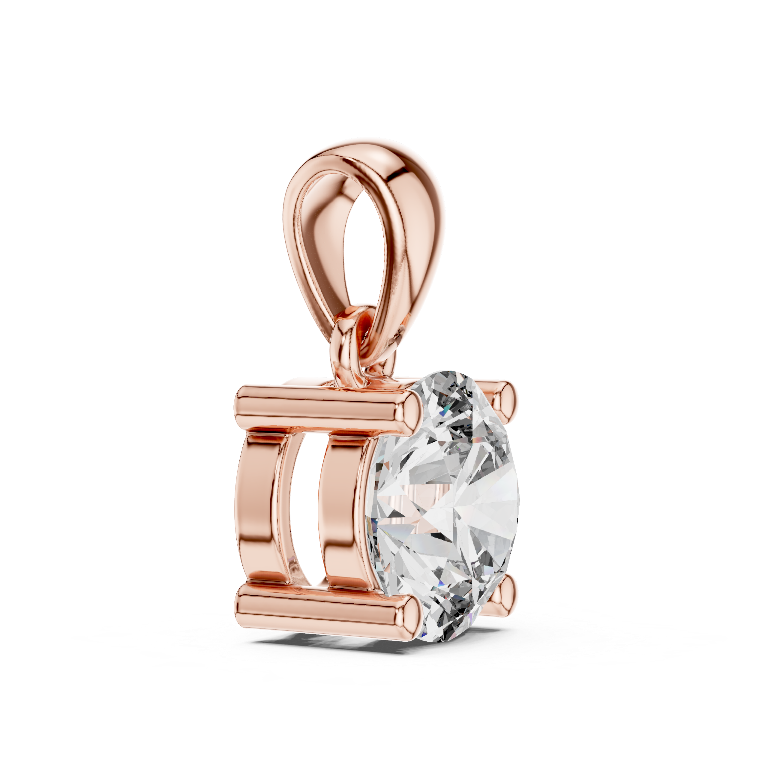 1 Ct Lab Grown Diamond Solitaire Pendant in Rose Gold