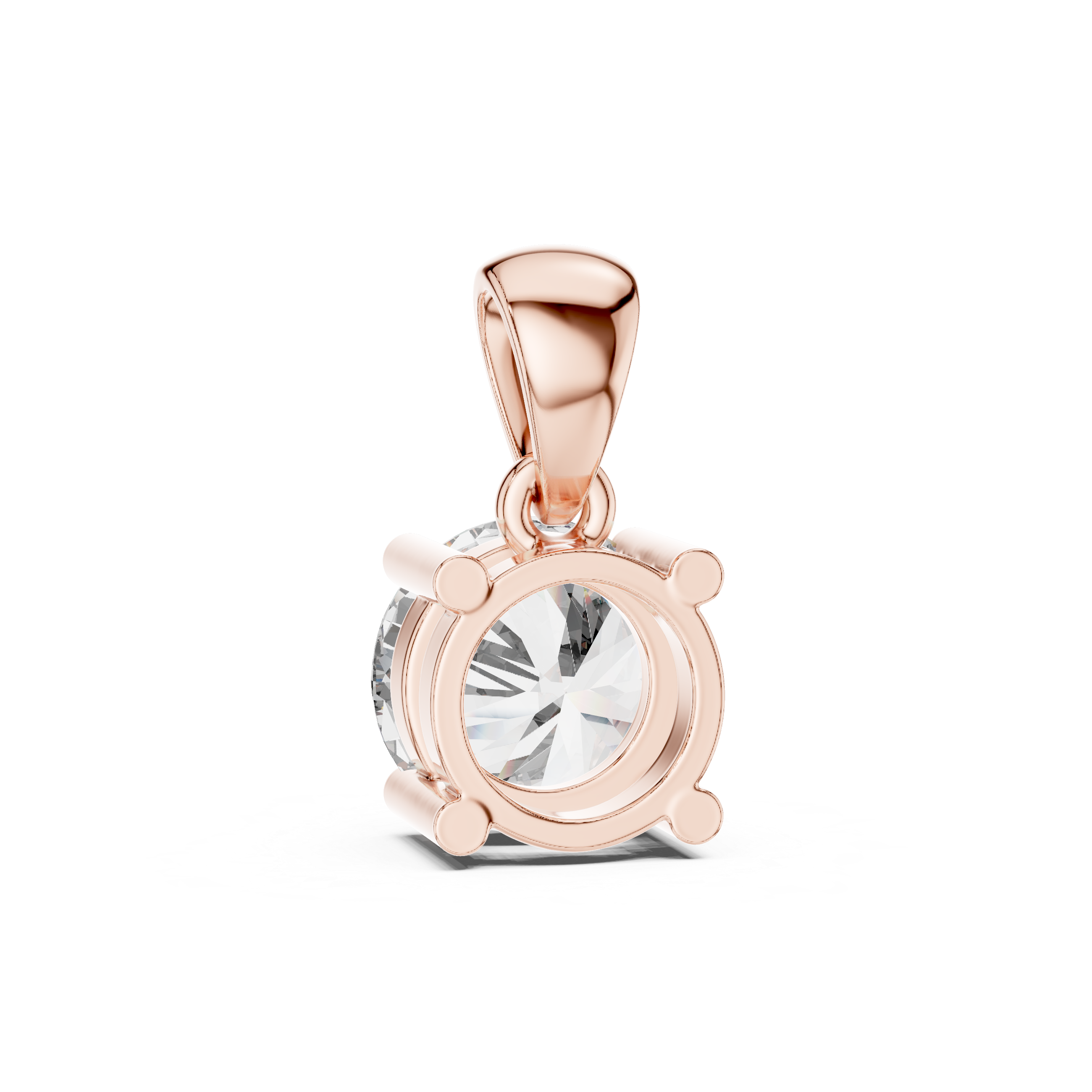 1 Ct Lab Grown Diamond Solitaire Pendant in Rose Gold