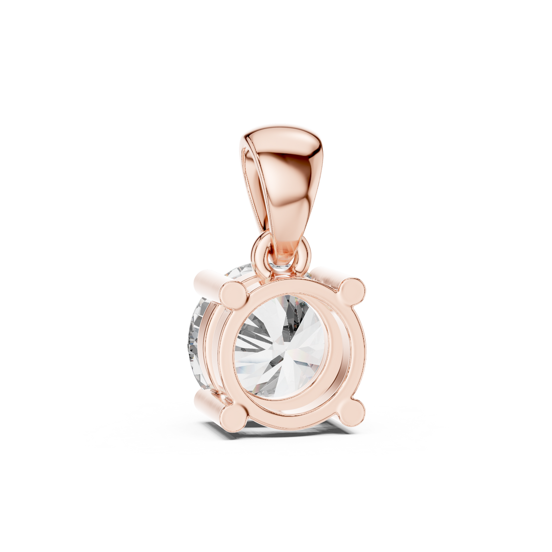 1 Ct Lab Grown Diamond Solitaire Pendant in Rose Gold