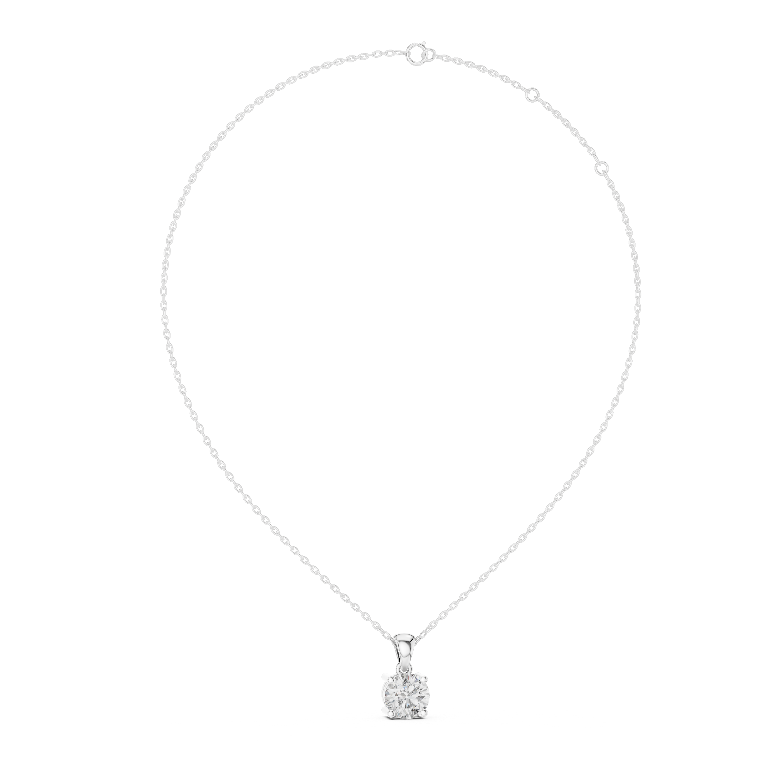 1 Ct Lab Grown Diamond Solitaire Pendant in Rose Gold