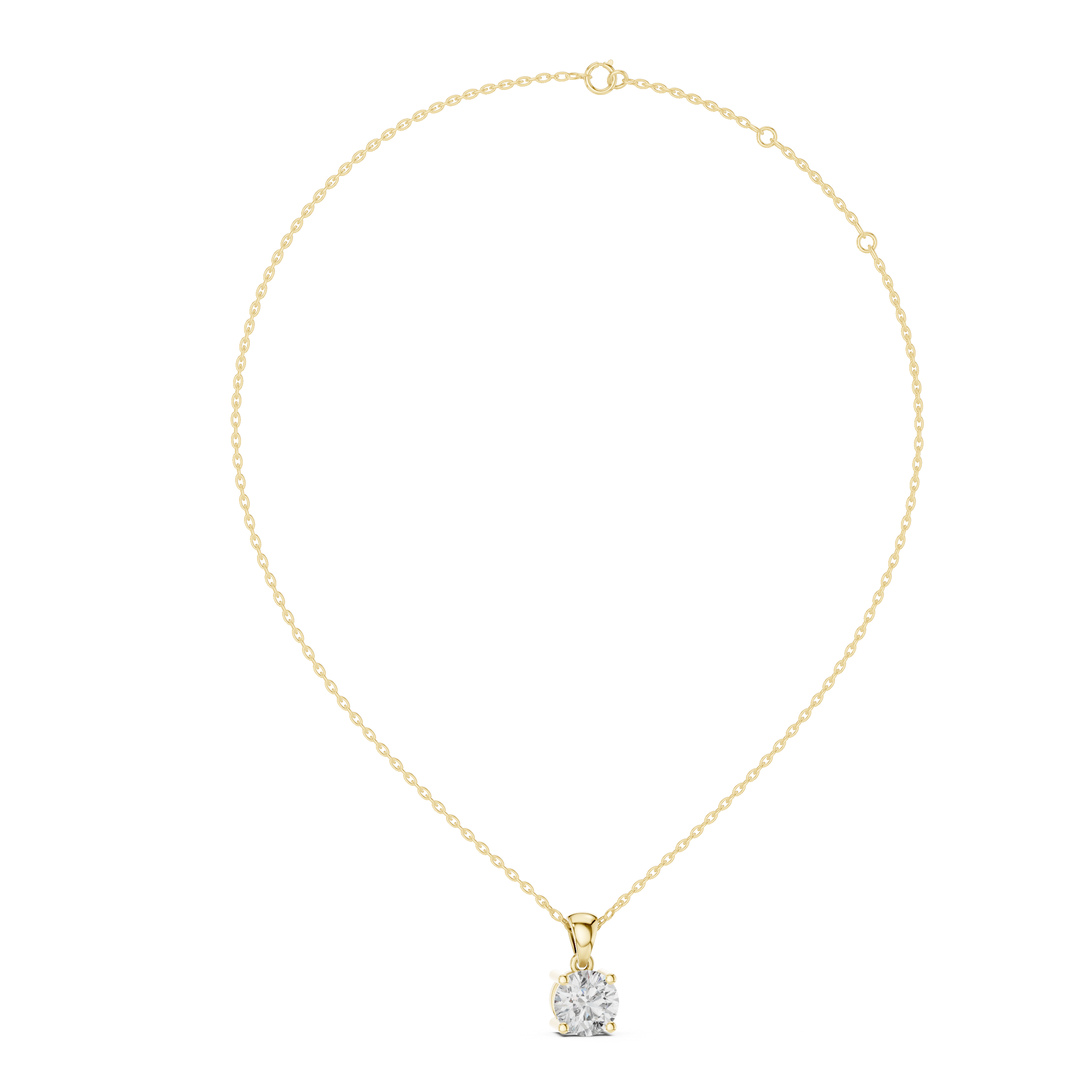 1 Ct Lab Grown Diamond Solitaire Pendant in Rose Gold