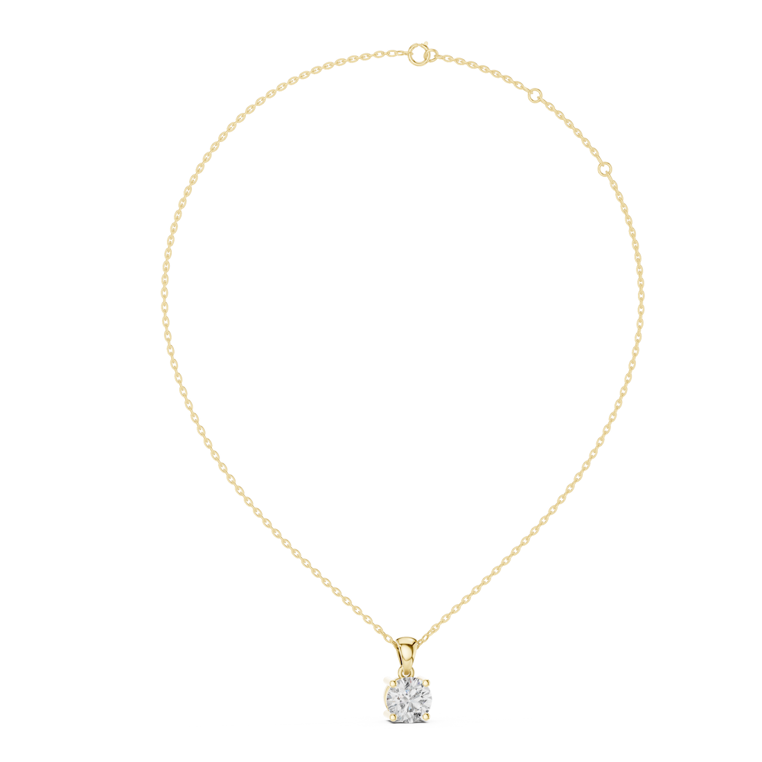 1 Ct Lab Grown Diamond Solitaire Pendant in Rose Gold