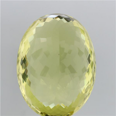 123.5 Carat 136 Ratti GII Certified Natural Brazil Oval Greenish Yellow Quartz Stone