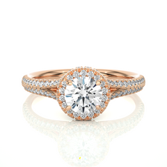 14K rose gold ring with 1.07ct natural diamond