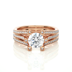 14K rose gold ring with 1.48ct natural diamond