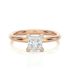 14K rose gold ring with 0.78ct natural diamond