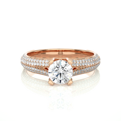 14K rose gold ring with 1.13ct natural diamond