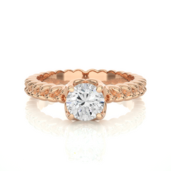 14K rose gold ring with 0.98ct natural diamond