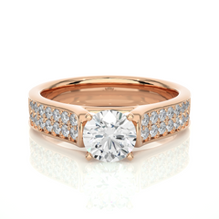 14K rose gold ring with 1.29ct natural diamond