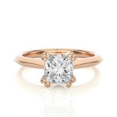 14K rose gold ring with 1.38ct natural diamond
