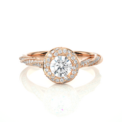 14K rose gold ring with 0.94ct natural diamond