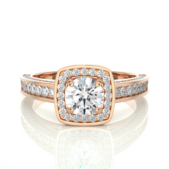 14K rose gold ring with 1.41ct natural diamond