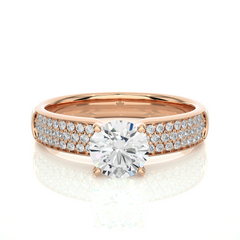 14K rose gold ring with 1.02ct natural diamond