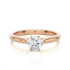 14K rose gold ring with 0.53ct natural diamond