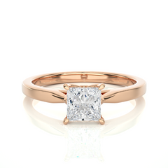 14K rose gold ring with 0.57ct natural diamond