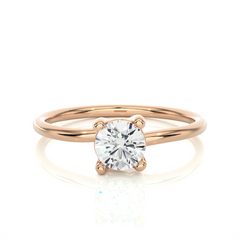 14K rose gold ring with 0.53ct natural diamond
