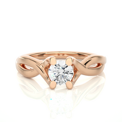 14K rose gold ring with 0.47ct natural diamond