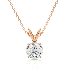 14K rose Gold 0.59 ct Natural Diamond Pendant