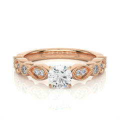 14K rose gold ring with 0.67ct natural diamond