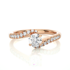 14K rose gold ring with 0.67ct natural diamond