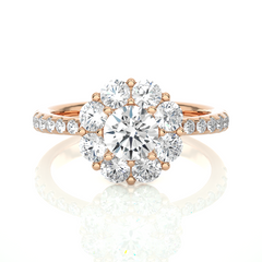 14K rose gold ring with 1.64ct natural diamond