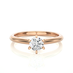 14K rose gold ring with 0.41ct natural diamond