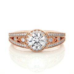 14K rose gold ring with 0.94ct natural diamond