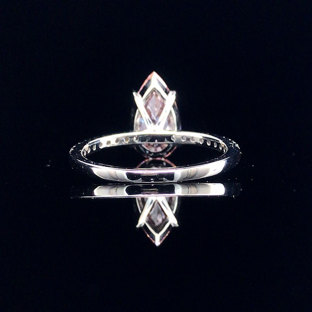 Premium 3.27 Ct Pink Lab Diamond Ring in 14K White Gold