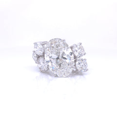 Luxurious 14K White Gold Ring with 10.03ct Oval-Shaped Lab-Grown Diamond